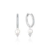 Cercei rotunzi argint cu perle naturale albe și cristale DiAmanti SK25365EL_W-G Cercei rotunzi argint cu perle naturale albe și cristale DiAmanti SK25365EL_W-G